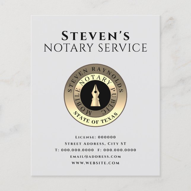 Flyer Classe de sinal de carimbo de botão elegante (Frente)