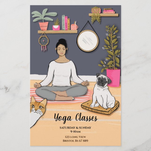 Flyer Classes de lições de Yoga (Frente)