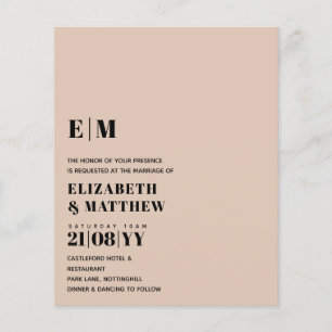 Flyer Classic BOLD Text Only Wedding Invitation Simple
