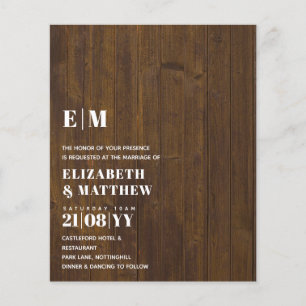 Flyer Classic BOLD Text Only Wedding Invitation Simple