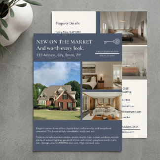 Flyer Classic Key Listing Gray Real Estate Agent