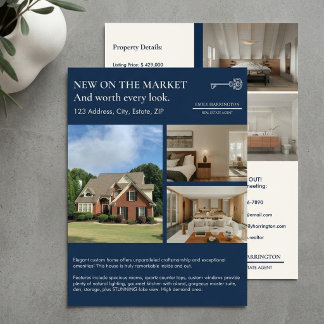 Flyer Classic Key Listing Navy Real Estate Agent