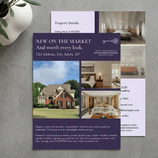 Flyer Classic Key Listing Purple Real Estate Agent
