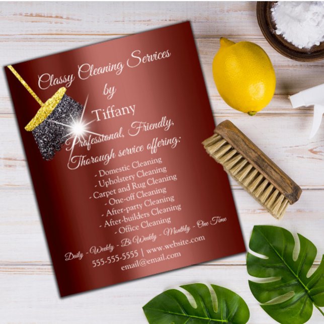 Flyer Clássica dos Serviços de Limpeza (Classy Cleaning Services House Keeping Maid Flyer)