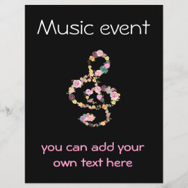 Flyer clave floral de eventos musicais