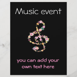Flyer clave floral de eventos musicais