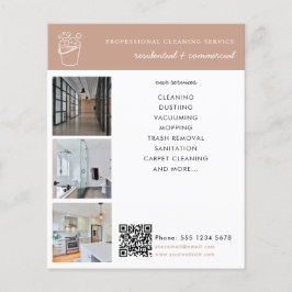 Flyer Cleaning Services Logo Business Promotional Modern