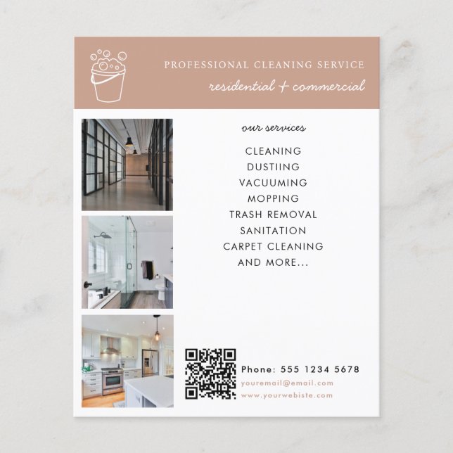 Flyer Cleaning Services Logo Business Promotional Modern (Frente)