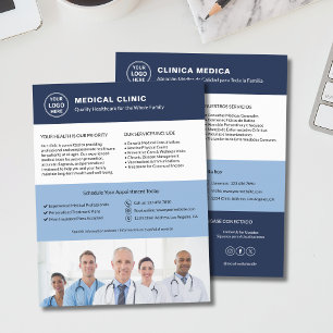 Flyer Clínica Médica Bilíngue   Inglês Espanhol