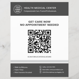 Flyer Clínica Médica Doutor QR Atendimento de Urgência S
