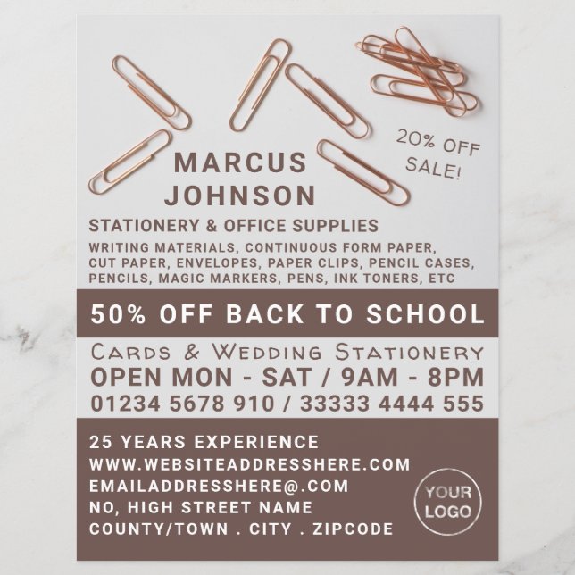 Flyer Clipes, Material de papelaria e escritório, Carta (Frente)