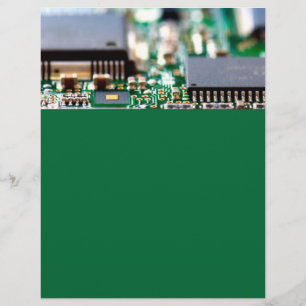 Flyer Close up da microplaqueta de computador