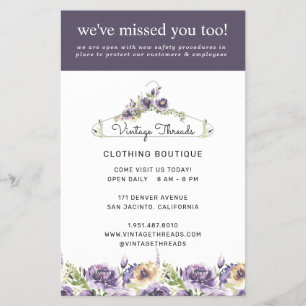 Flyer Clothing Boutique Grand Reabrindo Segurança do Cov