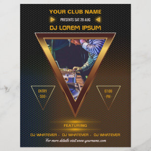 Flyer Clube DJ Música de Dança Festa adicionar logotipo 