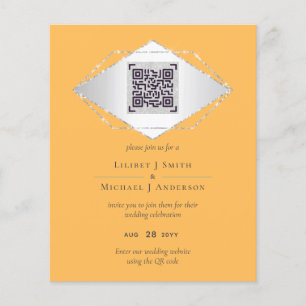 Flyer Código de Varreduras QR Convites de Casamento Dis