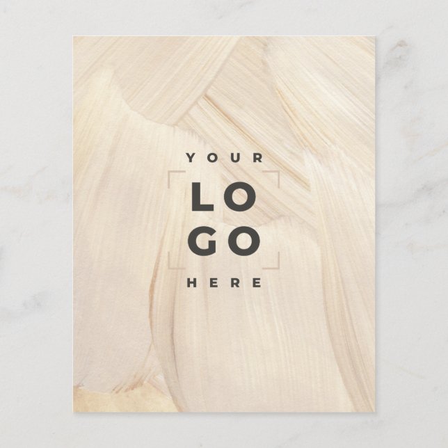 Flyer Código QR abstrato pintado elegante neutro (Verso)