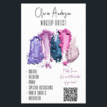 Flyer Código QR Artista de Maquiagem de Bela Moderna<br><div class="desc">Modern Makeup Artist Beauty Swatch Business Collection - Uma coleção de negócios de beleza simples e limpa com pop de cor fornecidos por amostras brilhantes de sombra. Amostras de sombra púrpura, rosa e azul fazem com que esta coleção seja perfeita para o profissional de beleza que quer se destacar da...</div>
