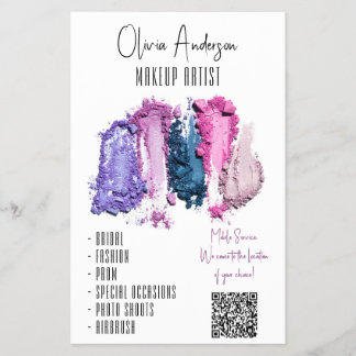 Flyer Código QR Artista de Maquiagem de Bela Moderna