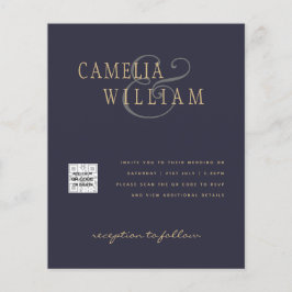 Flyer Código QR da Data de Salvamento do Convite de Foto