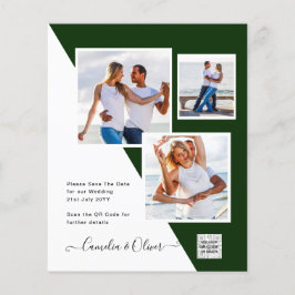 Flyer Código QR da Data de Salvamento do Convite de Foto