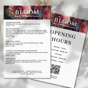 Flyer Código QR da Lista de Preços do Salão de Flores Mo