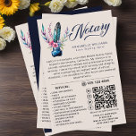 Flyer Código QR da pena de preenchimento de camada de aq<br><div class="desc">Folheto Notário de Negócios de Quill Monograma, Moderno e Elegante. Este sofisticado design apresenta uma caneta de penas e uma colina com tinta, enfeitiçada com elementos florais num fundo cor-de-rosa pincelado. A frente mostra "notário" na tenda tipografia manuscrita, ao lado do seu nome e título. Personalize ainda mais com um...</div>