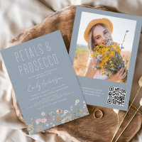 Código QR de Azul Dusty Petals de flor selvagem e