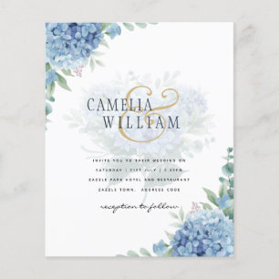 Flyer Código QR de Convite para Casamento de Hydrangea A