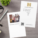 Flyer Código qr de foto do logotipo comercial<br><div class="desc">Fundo branco. Personalize e adicione o logotipo,  nome,  endereço,  texto,  seu próprio código QR. Voltar: adicione uma foto e mais texto. Conte a história sobre sua marca.</div>