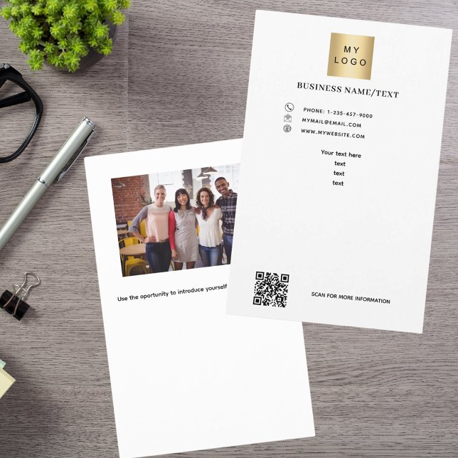 Flyer Código qr de foto do logotipo comercial (Criador carregado)