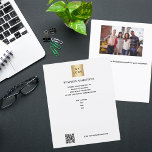 Flyer Código qr de foto do logotipo comercial<br><div class="desc">Fundo branco. Personalize e adicione o logotipo,  nome,  endereço,  texto,  seu próprio código QR. Voltar: adicione uma foto e mais texto.</div>