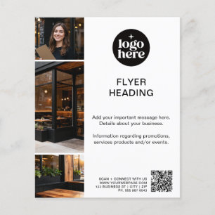 Flyer Código QR de Logotipo de Foto Minimal Moderno 3 de