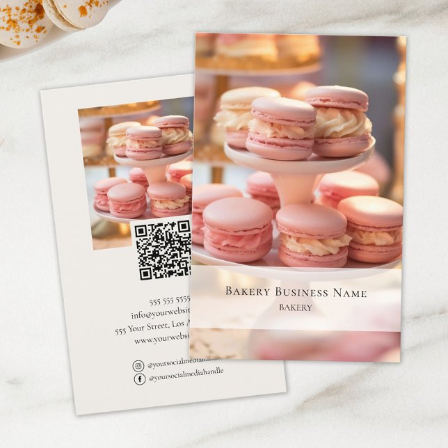 Flyer Código QR de Mídia Social com Foto Personalizada p (Bakery Custom Photo Social Media QR Code Flyer by MINTIC DESIGN STUDIO)