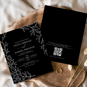 Flyer Código QR de Orçamento Convite para Casamento Pret