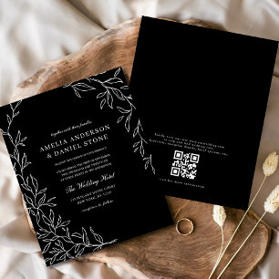 Flyer Código QR de Orçamento Convite para Casamento Pret