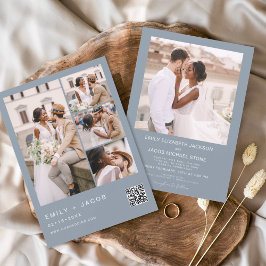 Flyer Código QR de Orçamento Convocação de Casamento Azu