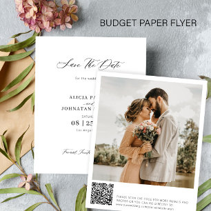 Flyer Código QR de orçamento foto casamento salvar a dat