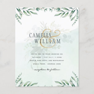 Flyer CÓDIGO QR de RSVP de Convites de Casamento Verde