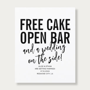 Flyer Código QR de tipografia Bolo Grátis Casamento Salv