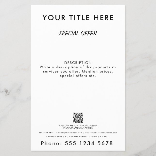 Flyer Código QR de venda de Promocional profissional (Frente)