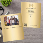 Flyer código qr do logotipo da empresa Dourada<br><div class="desc">Um fundo com aspecto de ouro. Personalize e adicione o logotipo,  nome,  endereço,  texto,  seu próprio código QR. Voltar: adicione uma foto e mais texto.</div>