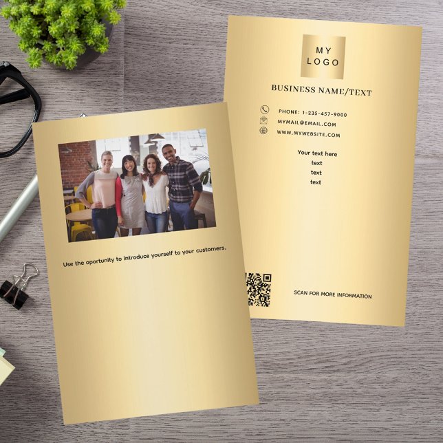 Flyer código qr do logotipo da empresa Dourada (Criador carregado)