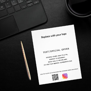 Flyer Código QR do logotipo da empresa promoção no insta