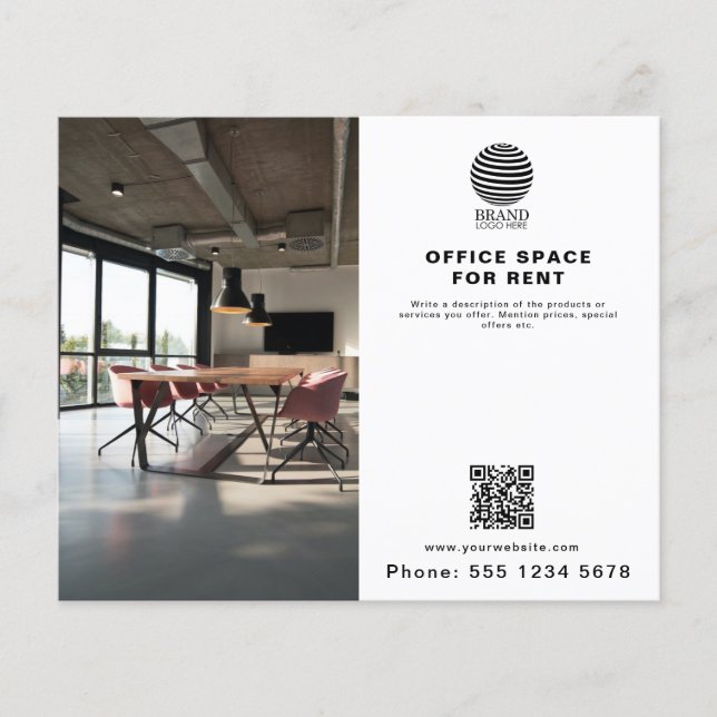 Flyer Código QR do logotipo de negócios de imóveis (Frente)
