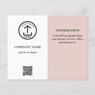 Flyer Código QR do Logotipo Empresarial Promocional Rosa