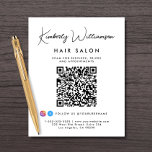 Flyer Código QR do Script de Assinatura de Nome Comercia<br><div class="desc">Folheto de marketing personalizado chic para sua empresa com seu nome em um script de assinatura na moda e tipo de negócio abaixo em uma simples tipografia moderna. Introduza o endereço do Web site para criar um código QR que os clientes e clientes podem procurar numa lista dos seus produtos,...</div>