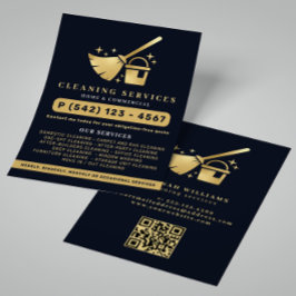 Flyer Código QR dos Serviços de Limpeza de marinhos e Do