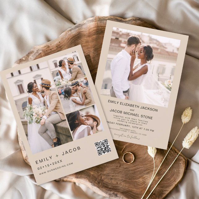 Flyer Código QR Orçamento Convite para Casamento Teracot (Criador carregado)