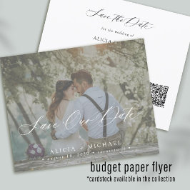 Flyer CÓDIGO QR orçamento elegante foto casamento salvar