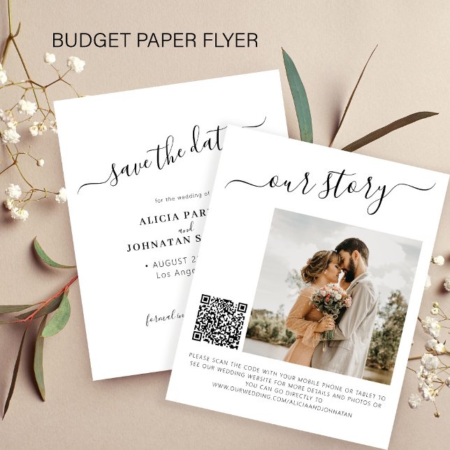 Flyer Código QR orçamento simples foto casamento salvar  (Criador carregado)